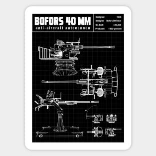 BOFORS GUN BLUEPRINT Sticker